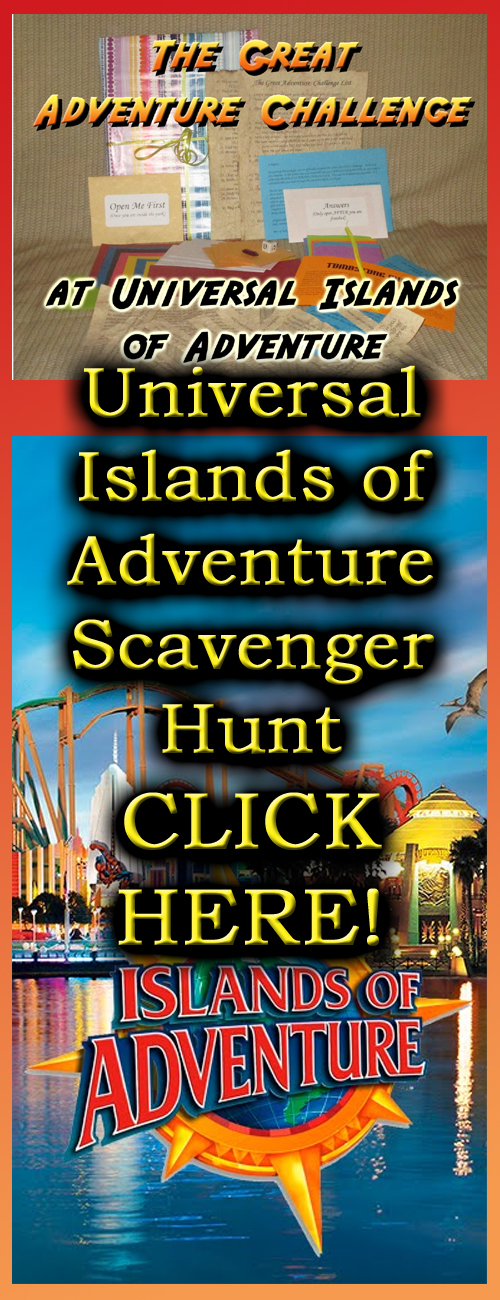 universal islands of adventure scavenger hunt