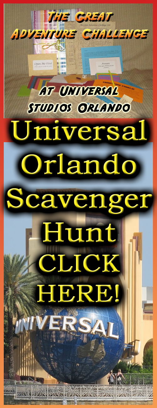 universal orlando theme park scavenger hunt