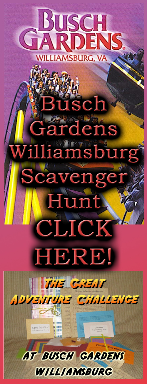 busch gardens williamsburg scavenger hunt